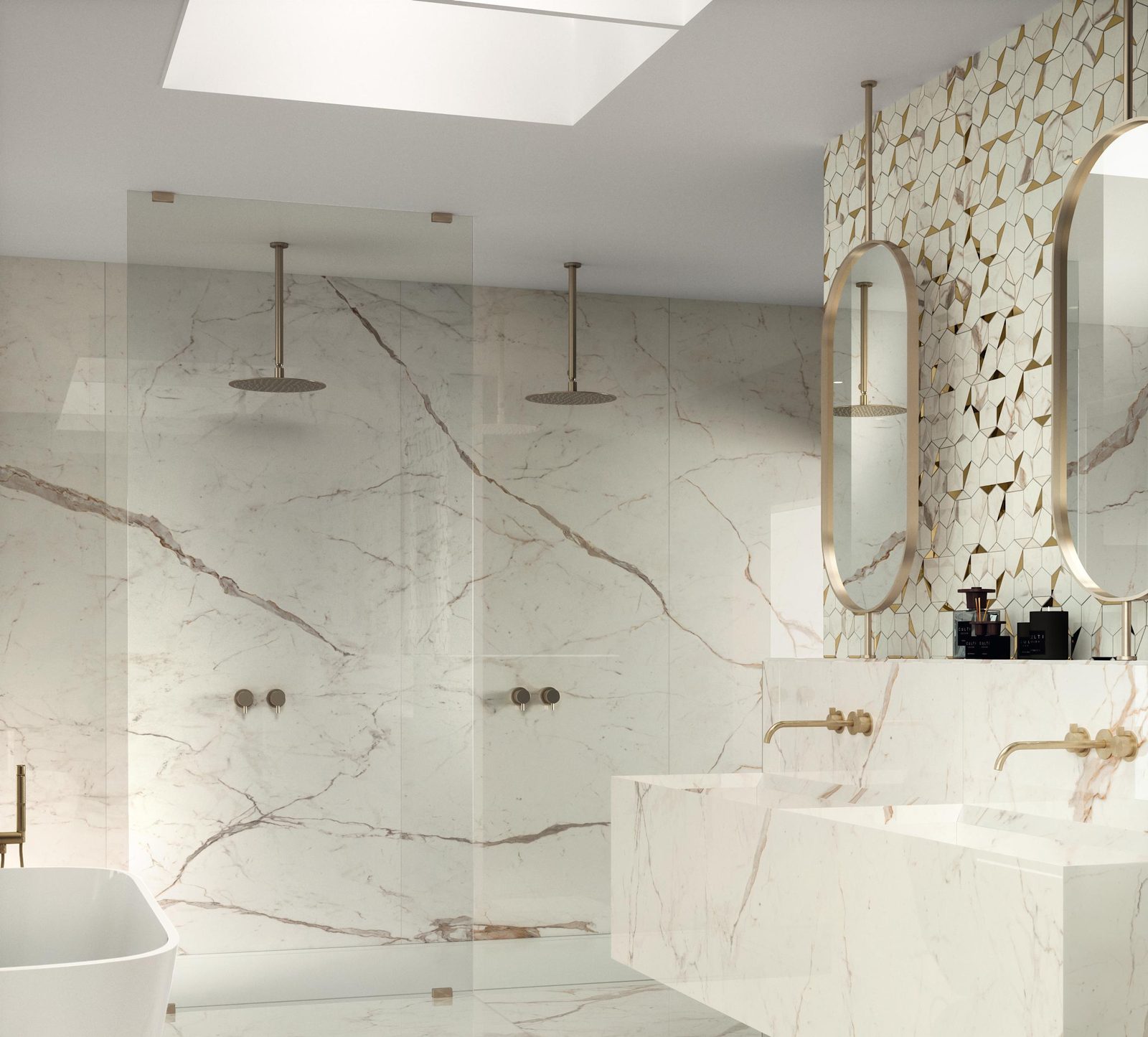 Керамогранит Atlas Concorde Italy Marvel Shine Marvel Calacatta Prestigio 120x278 Lappato Белый, фото 5