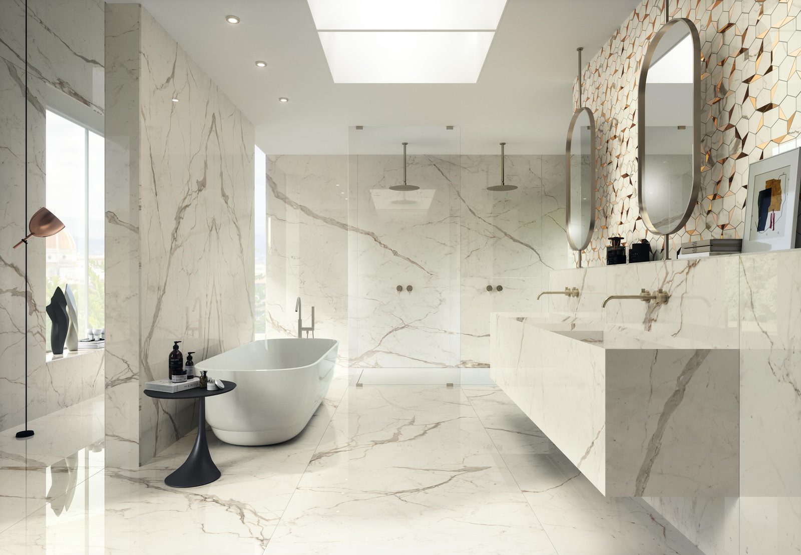 Керамогранит Atlas Concorde Italy Marvel Shine Marvel Calacatta Prestigio Lapp 120x120 Белый, фото 2