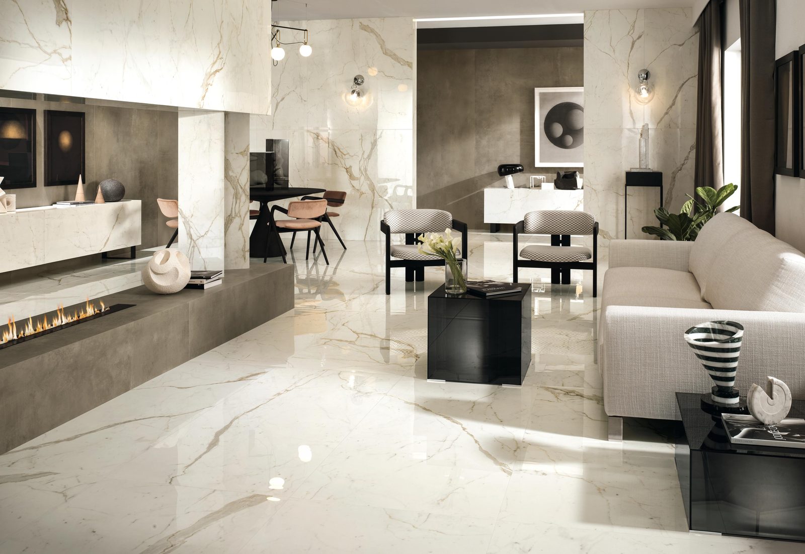 Керамогранит Atlas Concorde Italy Marvel Shine Marvel Calacatta Prestigio 75x150 Lappato Белый, фото 6