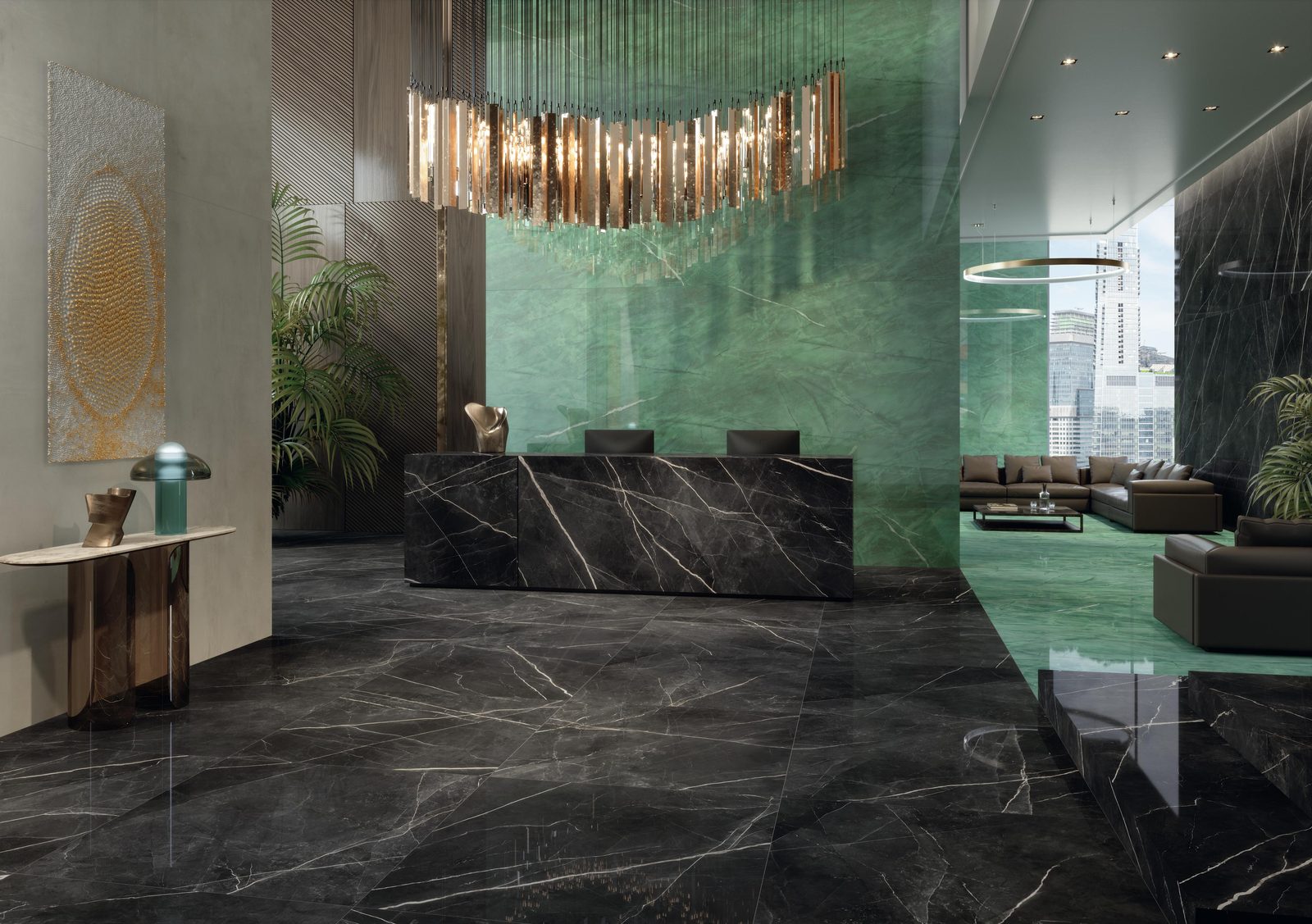 Керамогранит Atlas Concorde Italy Marvel Gala Marvel Calacatta Black Lappato 120x278 Черный, фото 5