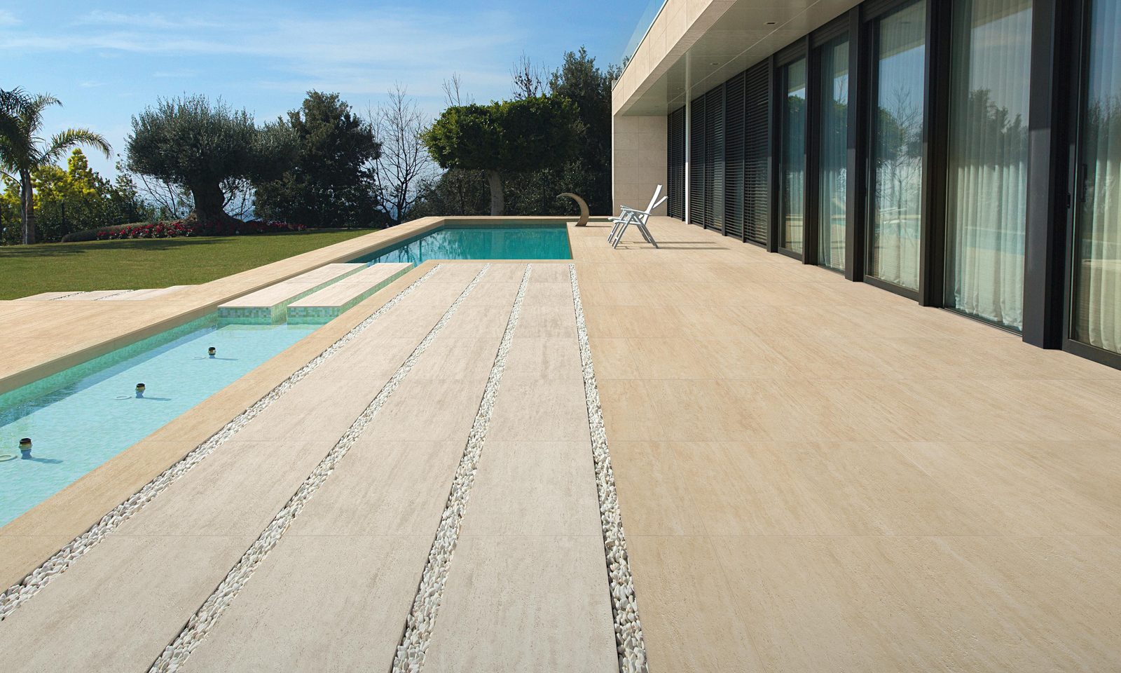 Керамогранит Atlas Concorde Italy Marvel Travertine Marvel Sand Vein 20mm 60x120 Бежевый, фото 4