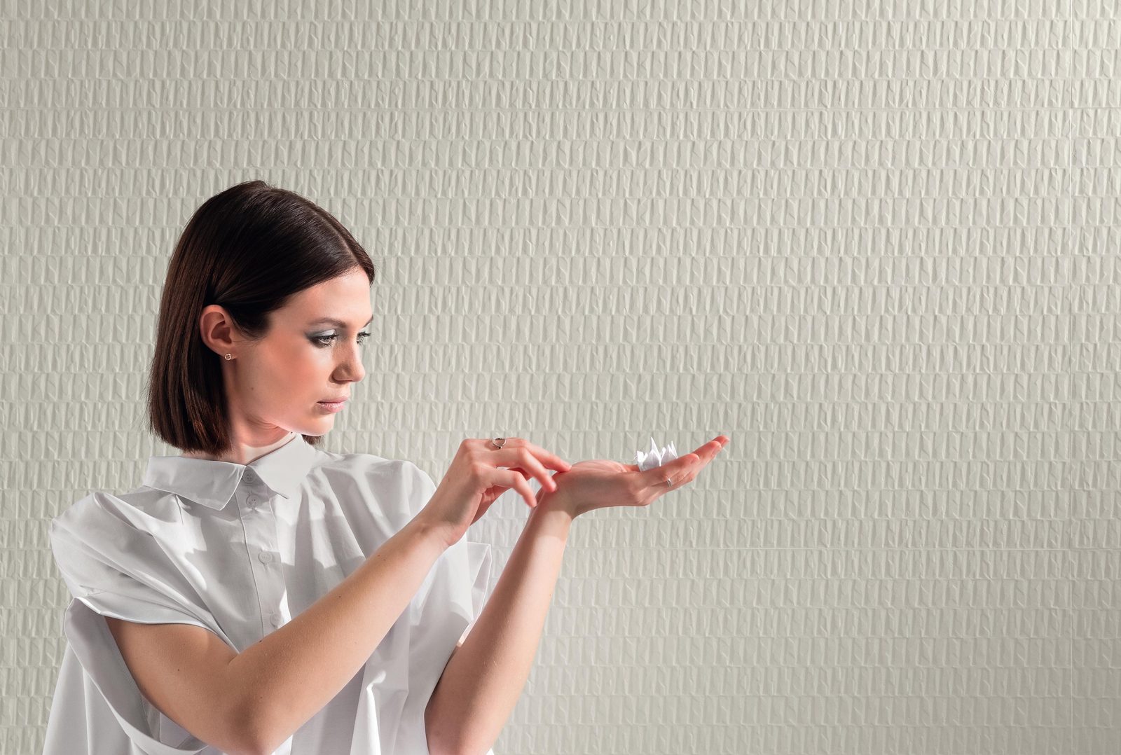 Керамогранит Atlas Concorde Italy 3D Wall Plaster Origami White 50x120 Белый, фото 6