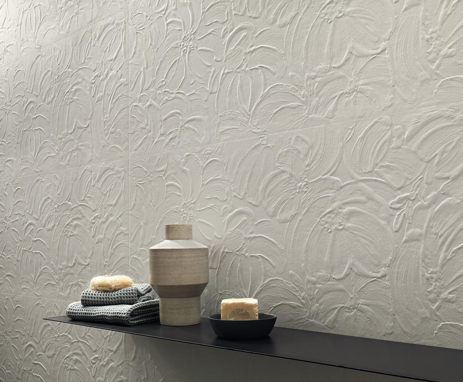 Керамогранит Atlas Concorde Italy 3D Wall Plaster Bloom White 50x120 Белый, фото 5