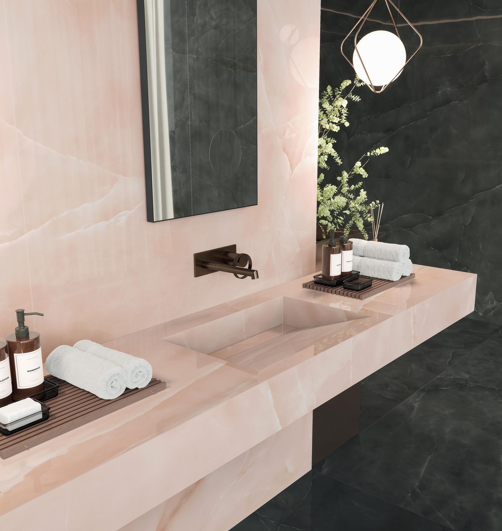 Керамогранит Atlas Concorde Italy Marvel Onyx Quartz 6mm Lapp. 120x278 Розовый, фото 2