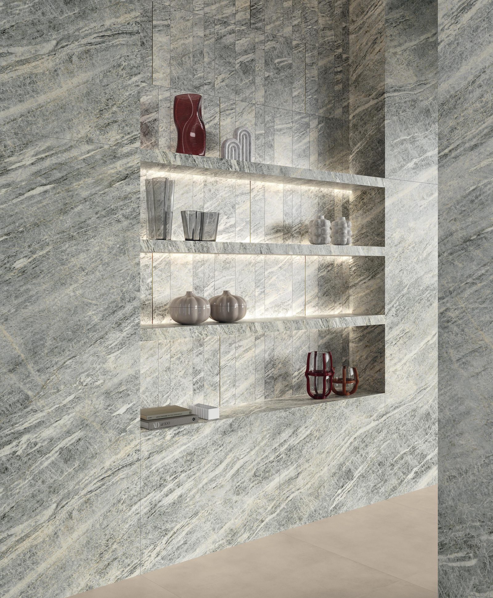 Керамогранит Atlas Concorde Italy Marvel Diva Sky Stone 6mm Silk 120x278 Серый, фото 5
