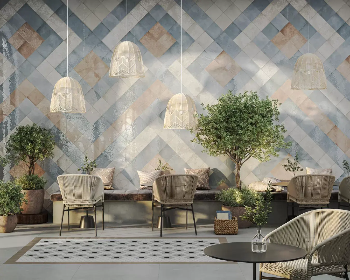 Керамическая плитка Kerama Marazzi Адриатика Декор 3 зелёный глянцевый 20x20 Зеленый, фото 1