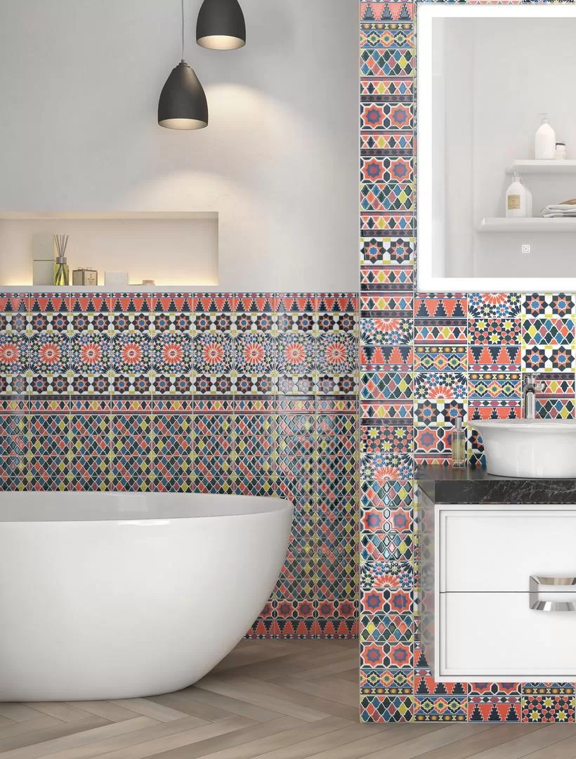 Керамическая плитка Kerama Marazzi Алькасар дек. стена 7,4х15 ZZ Оранжевый, фото 3