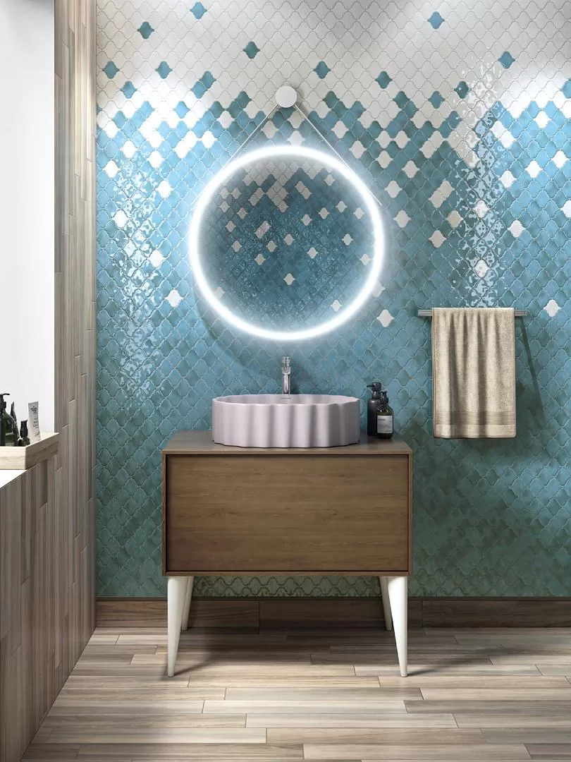 Мозаика Kerama Marazzi Арабески Майолика голубой26x30 Голубой, фото 2
