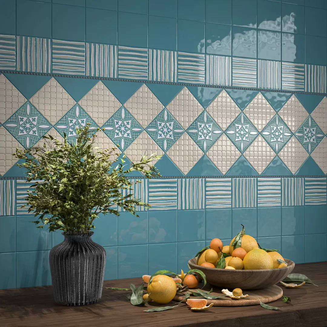 Керамическая плитка Kerama Marazzi Бахия зелёный глянцевый 29,8х39,8 из 12 частей 9,8x9,8x0,7 Зеленый, фото 1