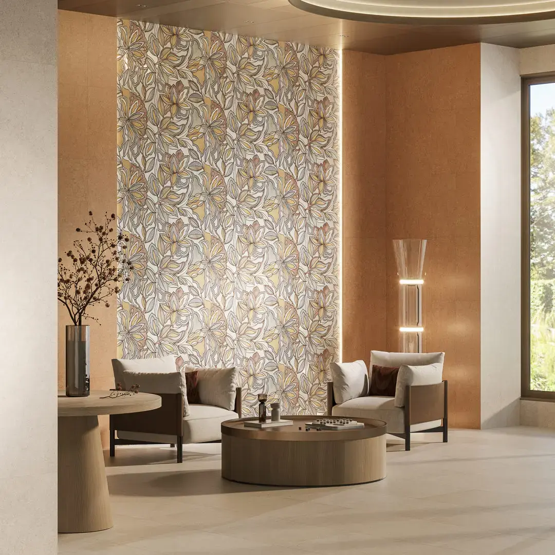 Панно матовый обрезной (из 3-х частей 30x60x0,9) 90x60x0,9 Kerama Marazzi Ботаника Комбинированный, фото 1