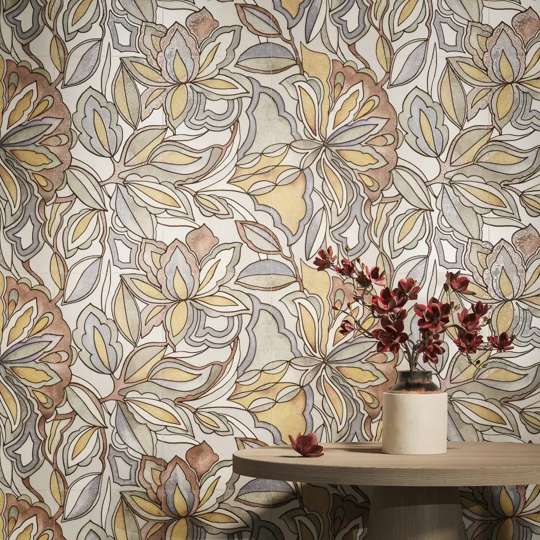 Панно матовый обрезной (из 3-х частей 30x60x0,9) 90x60x0,9 Kerama Marazzi Ботаника Комбинированный, фото 2