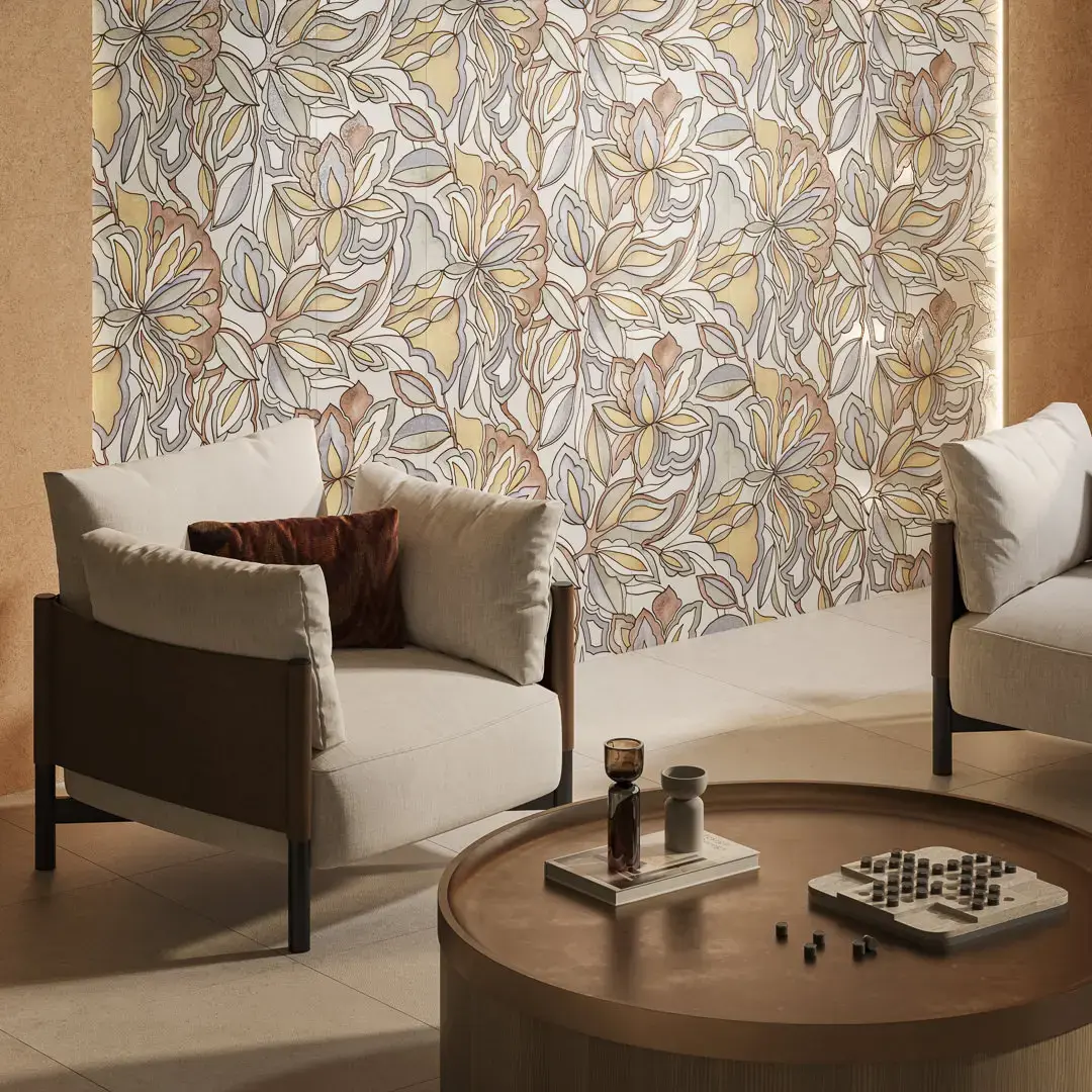 Панно матовый обрезной (из 3-х частей 30x60x0,9) 90x60x0,9 Kerama Marazzi Ботаника Комбинированный, фото 3