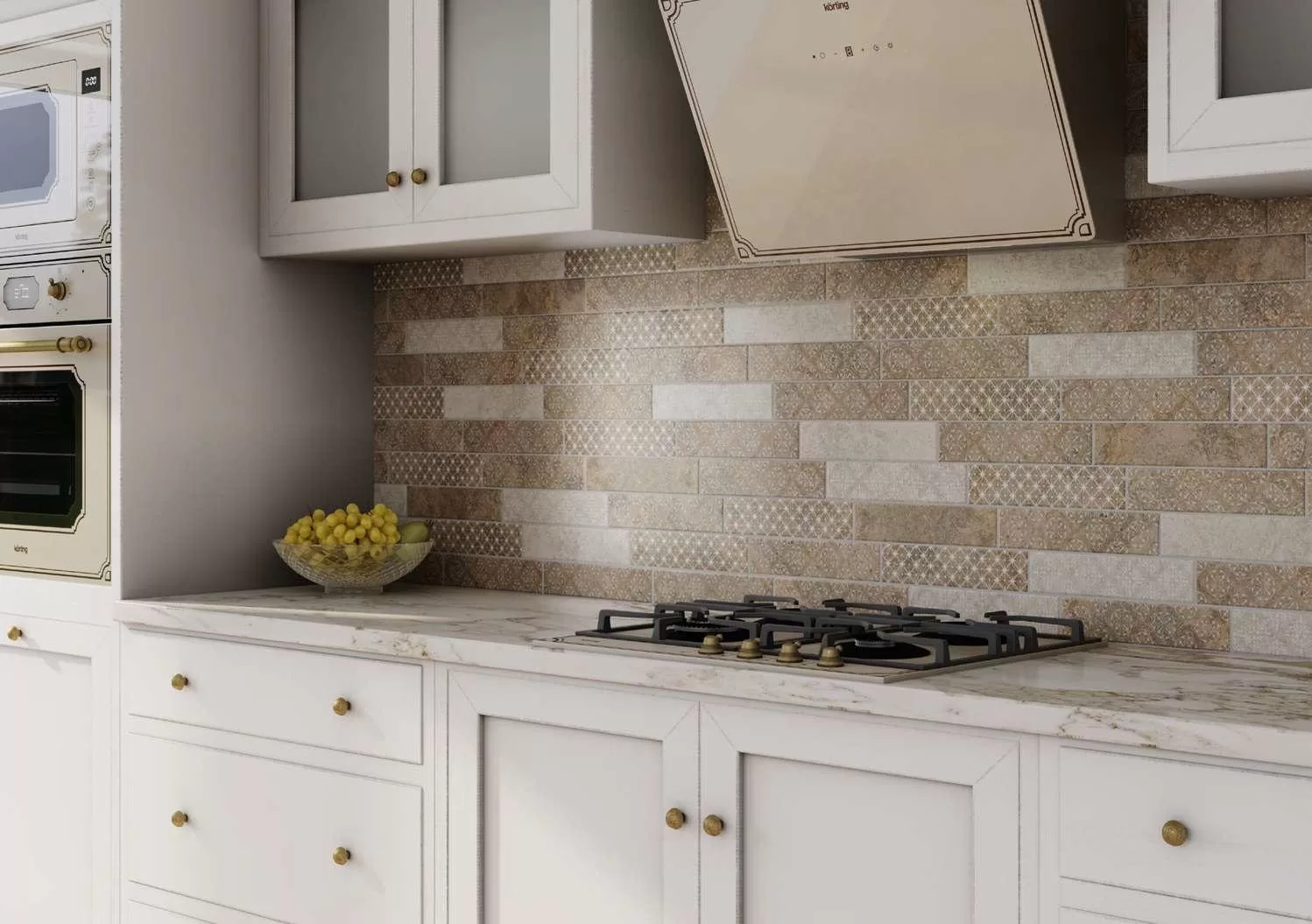 Керамогранит Kerama Marazzi Брюссель Декор 1 матовый9.8x9.8 Бежевый, фото 1