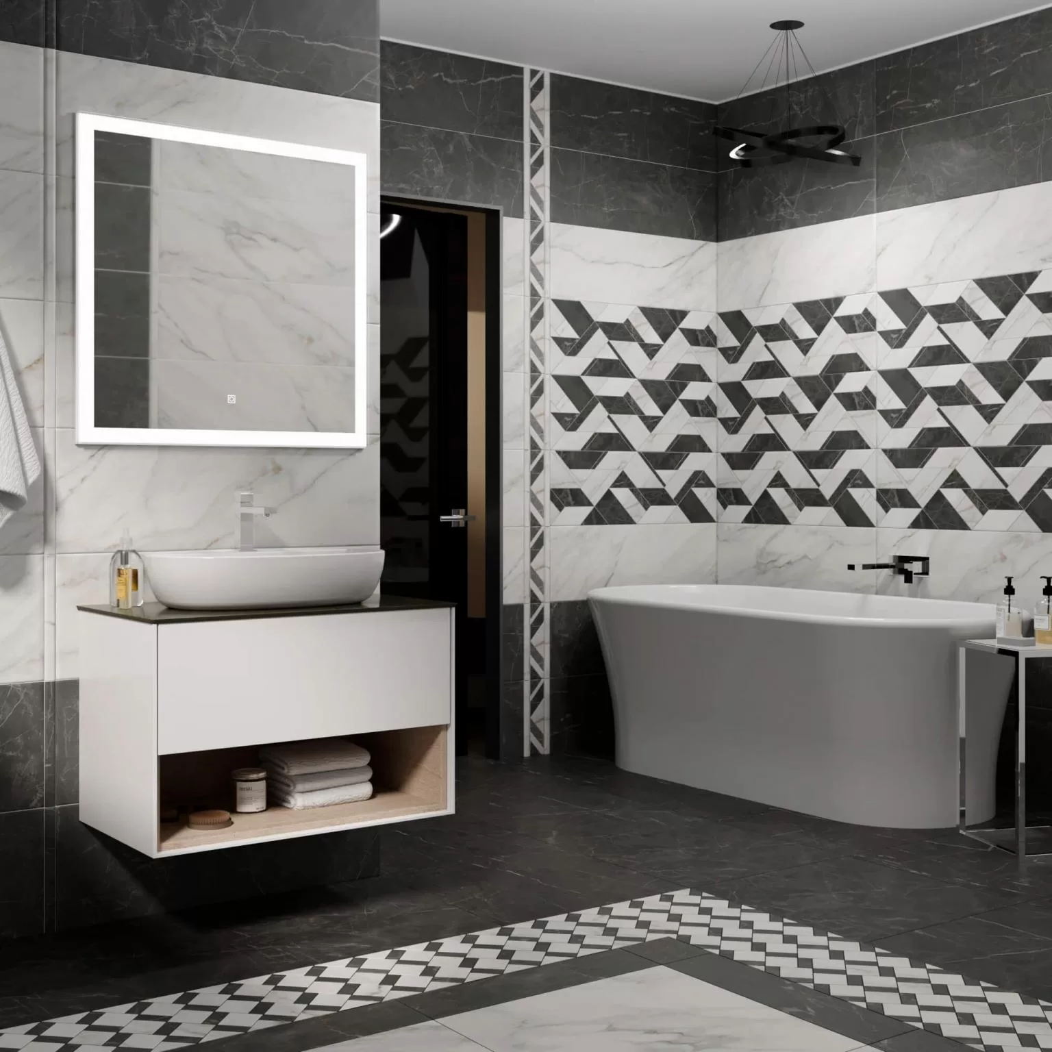 Керамогранит Kerama Marazzi Буонарроти серый темный обрезной 60x60 Серый, фото 1