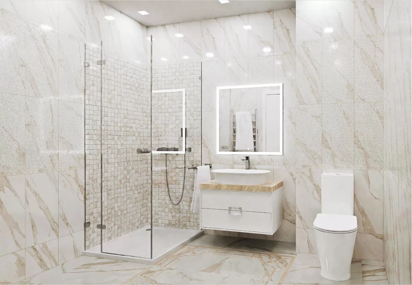 Керамическая плитка Kerama Marazzi Карелли Бордюр обрезной 30x3,4 Бежевый, фото 1