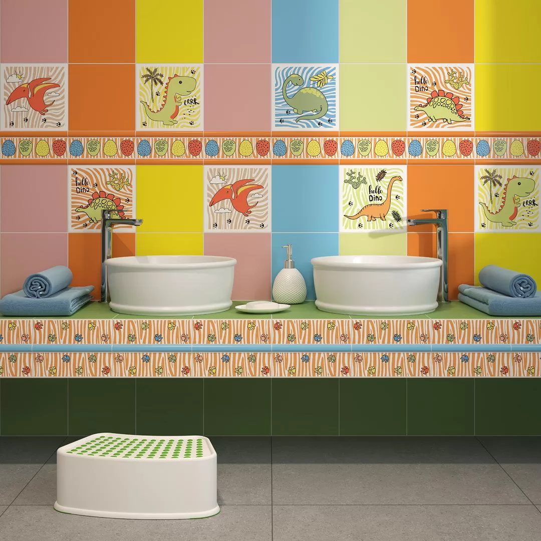 Керамическая плитка Kerama Marazzi Динозаврики Декор 5 матовый 20х20 Комбинированный, фото 3