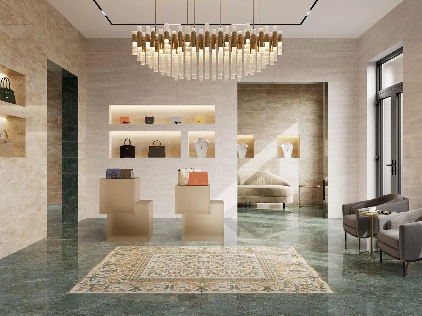 Керамогранит Kerama Marazzi Эвора зеленый лаппатированный обрезной 60х60 Зеленый, фото 3