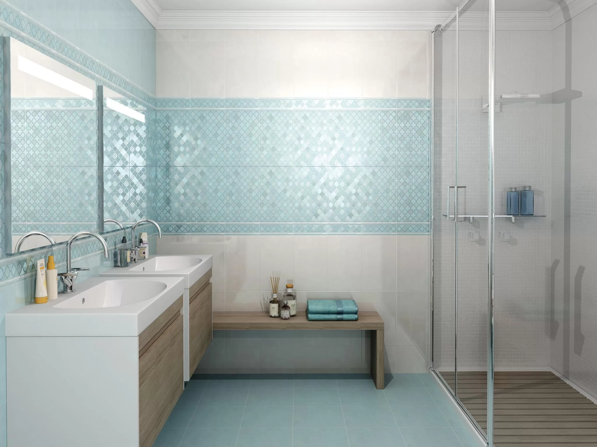 Керамическая плитка Kerama Marazzi Фоскари бирюзовый ZZ25x40 Голубой, фото 3