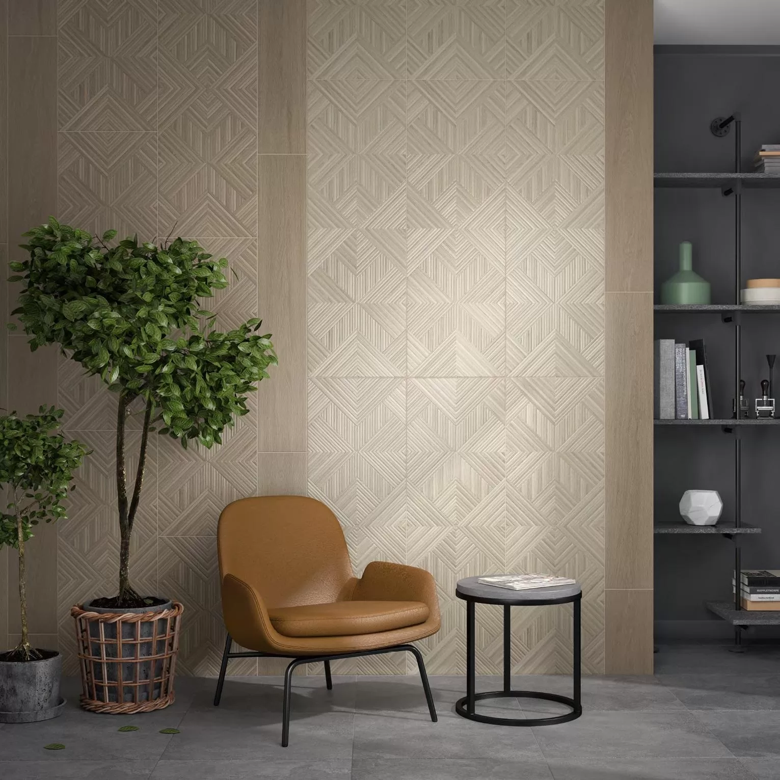 Керамическая плитка Kerama Marazzi Ламбро бежевый структура обрезной 40x120 Бежевый, фото 1