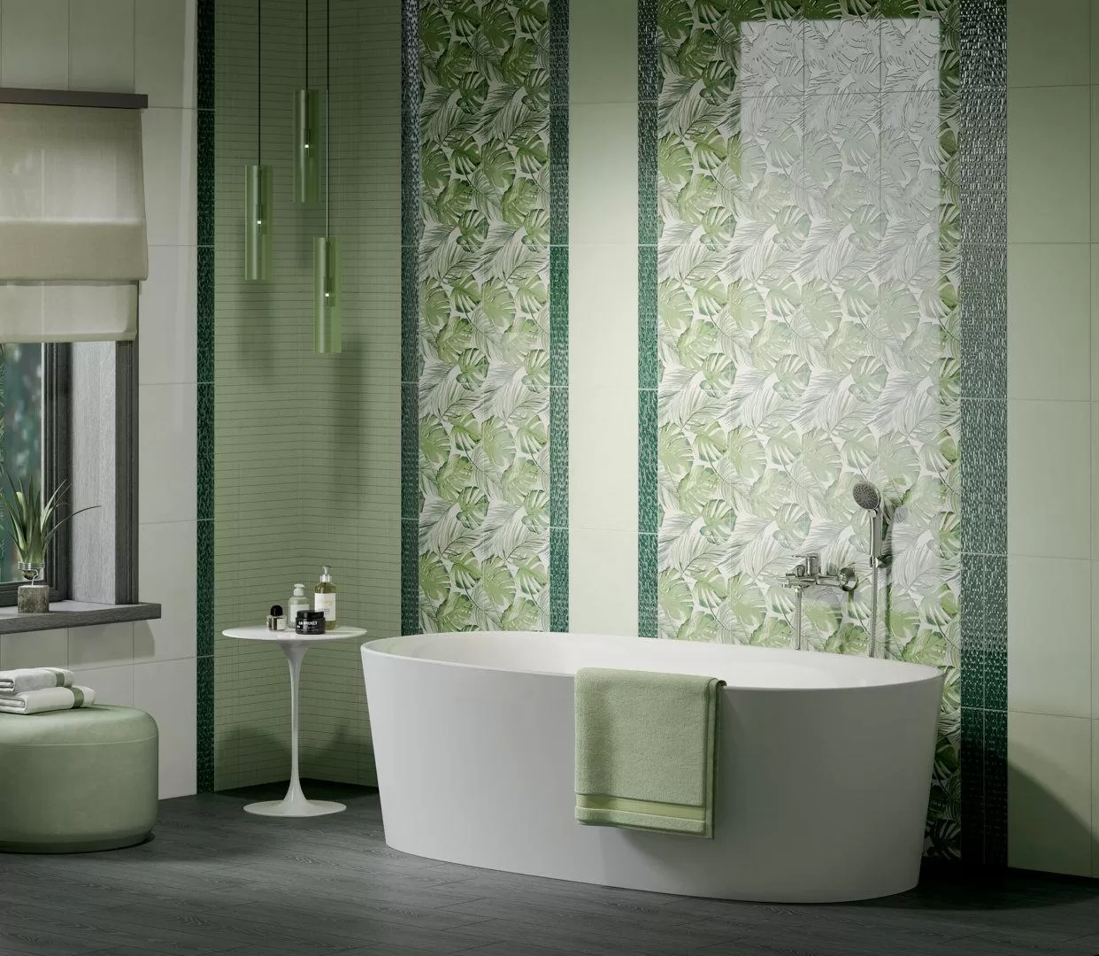 Керамическая плитка Kerama Marazzi Левада зеленый глянцевый 25х40 ZZ Зеленый, фото 1
