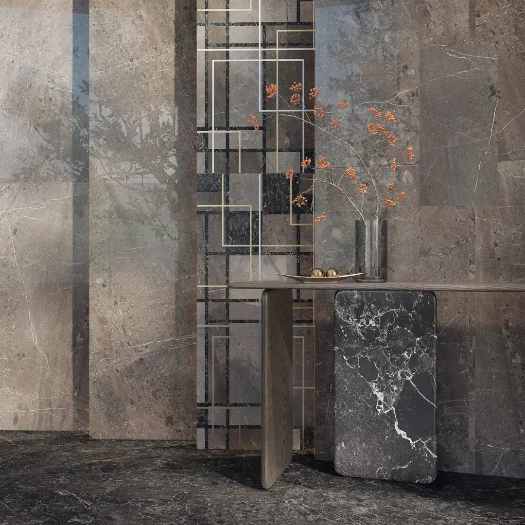 Декор наборный коричневый глянцевый обрезной 26,5x25,5x0,9 Kerama Marazzi Марсель Коричневый, фото 2