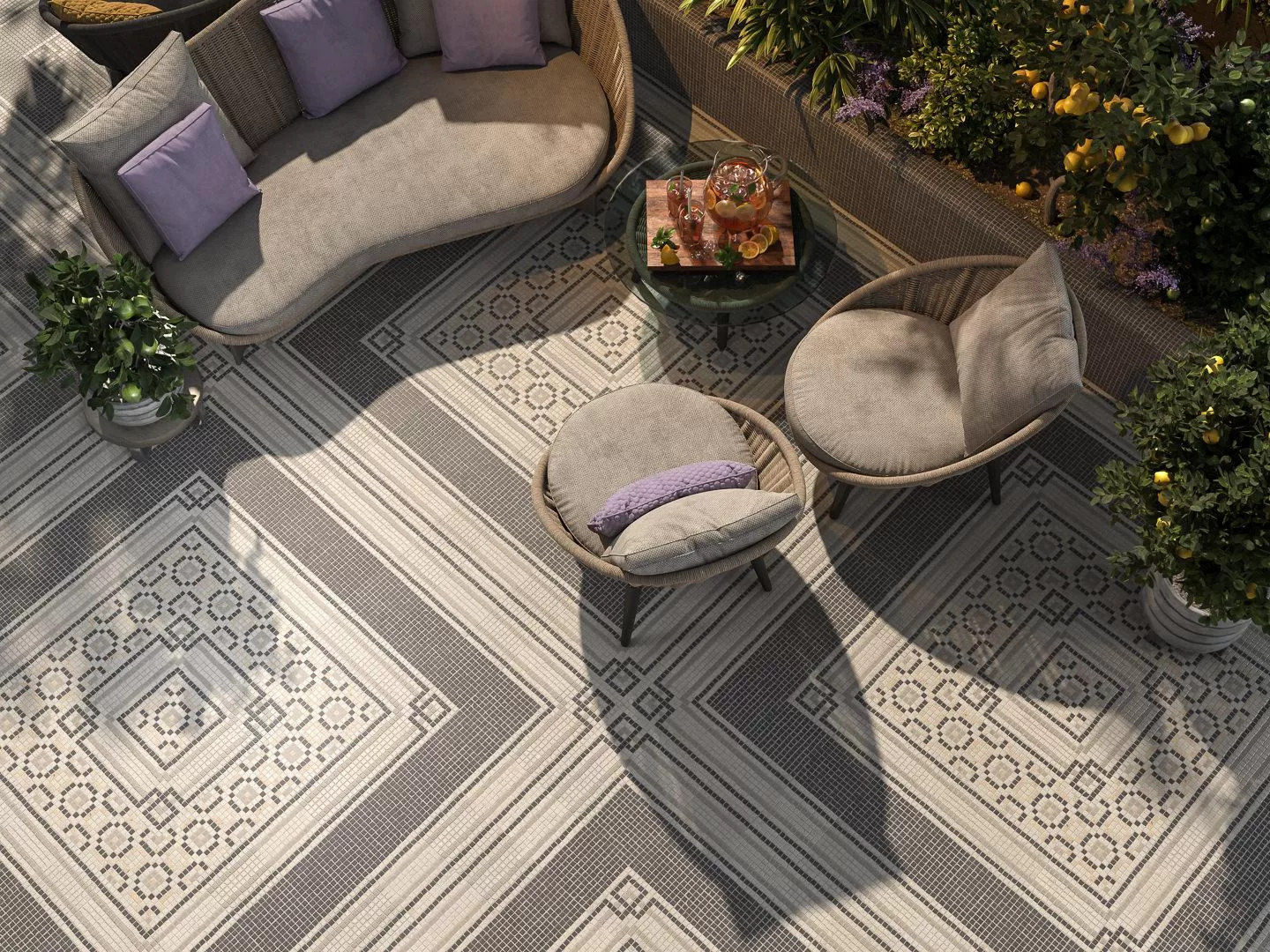 Декор Kerama Marazzi Про Лаймстоун Спакко мозаичный серый матовый 20x20 Серый, фото 1