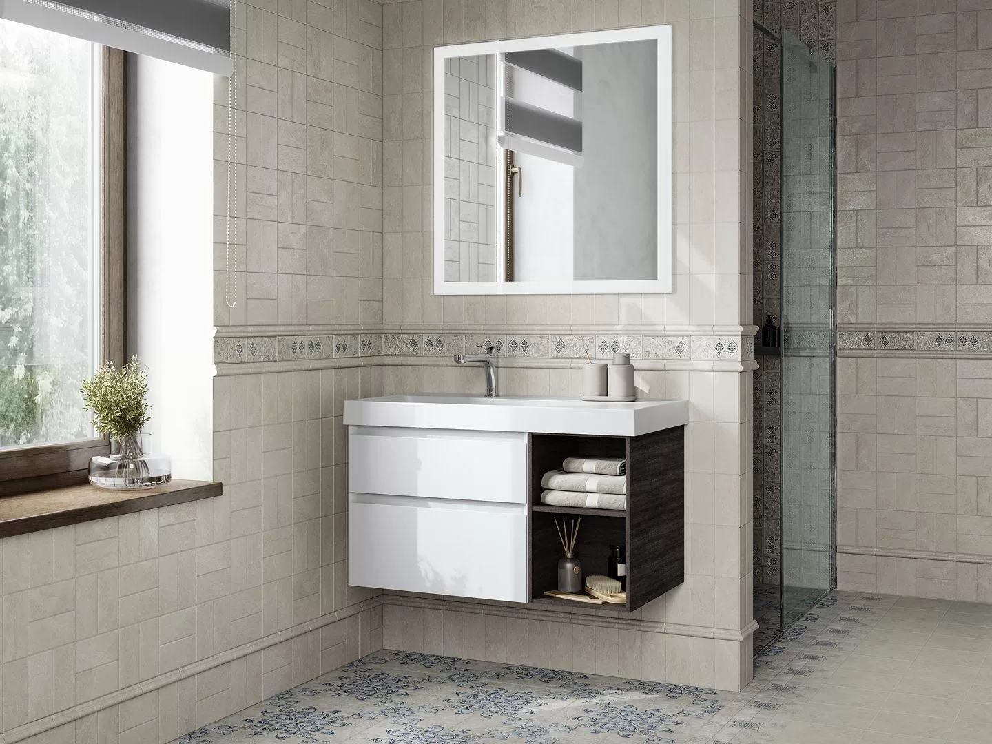 Керамическая плитка Kerama Marazzi Сиена Декор 2 матовый 7,4х15 Серый, фото 2