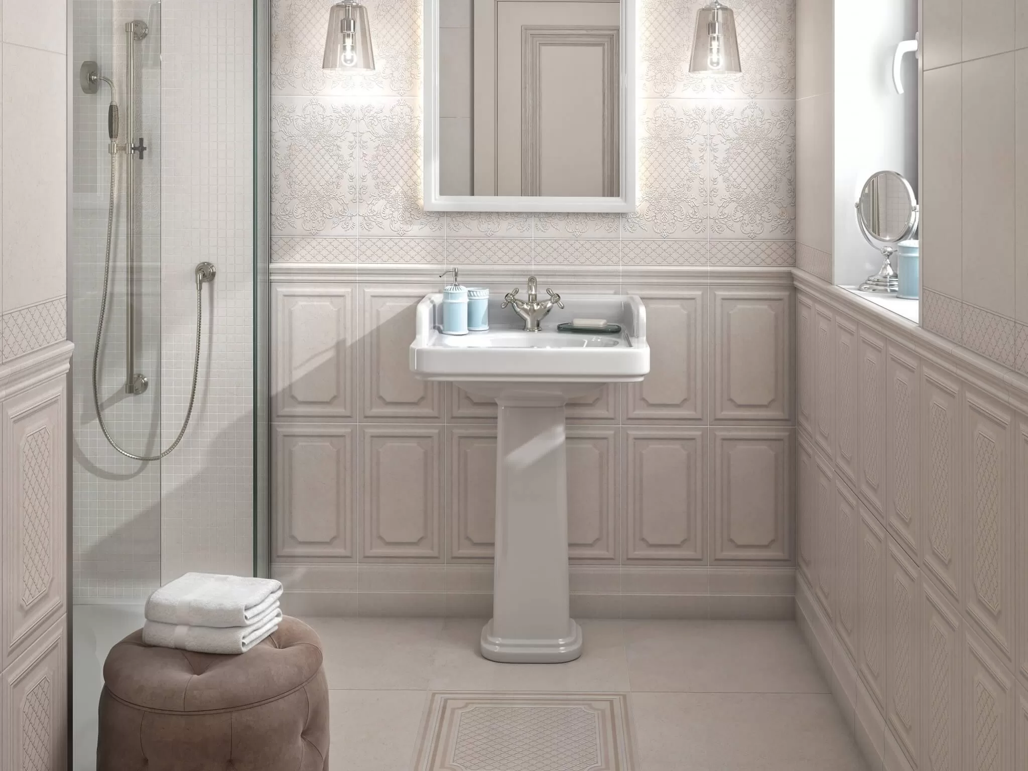 Керамическая плитка Kerama Marazzi Сорбонна Декор панель беж25x40 Бежевый, фото 1