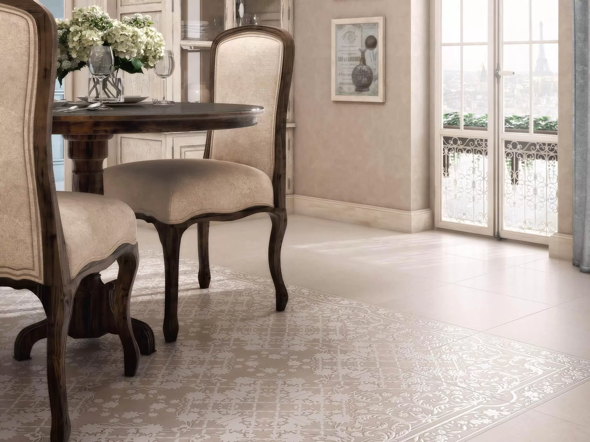 Керамическая плитка Kerama Marazzi Сорбонна Декор панель беж25x40 Бежевый, фото 2