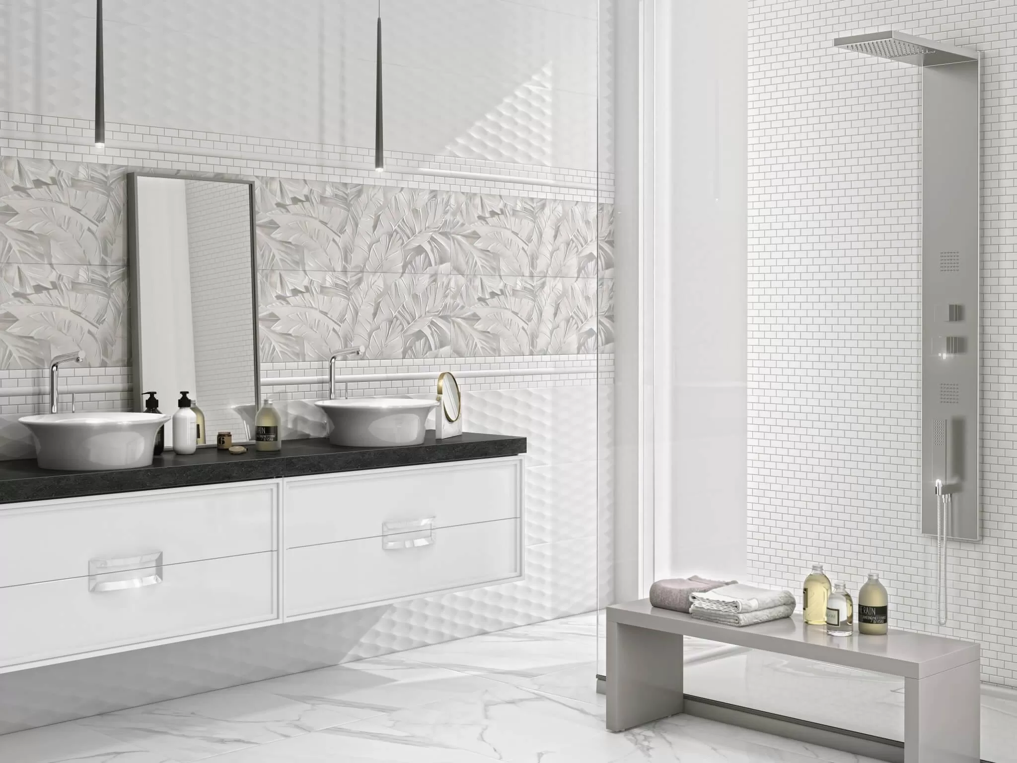 Керамическая плитка Kerama Marazzi Турнон Декор обрезной30x89.5 Белый, фото 1