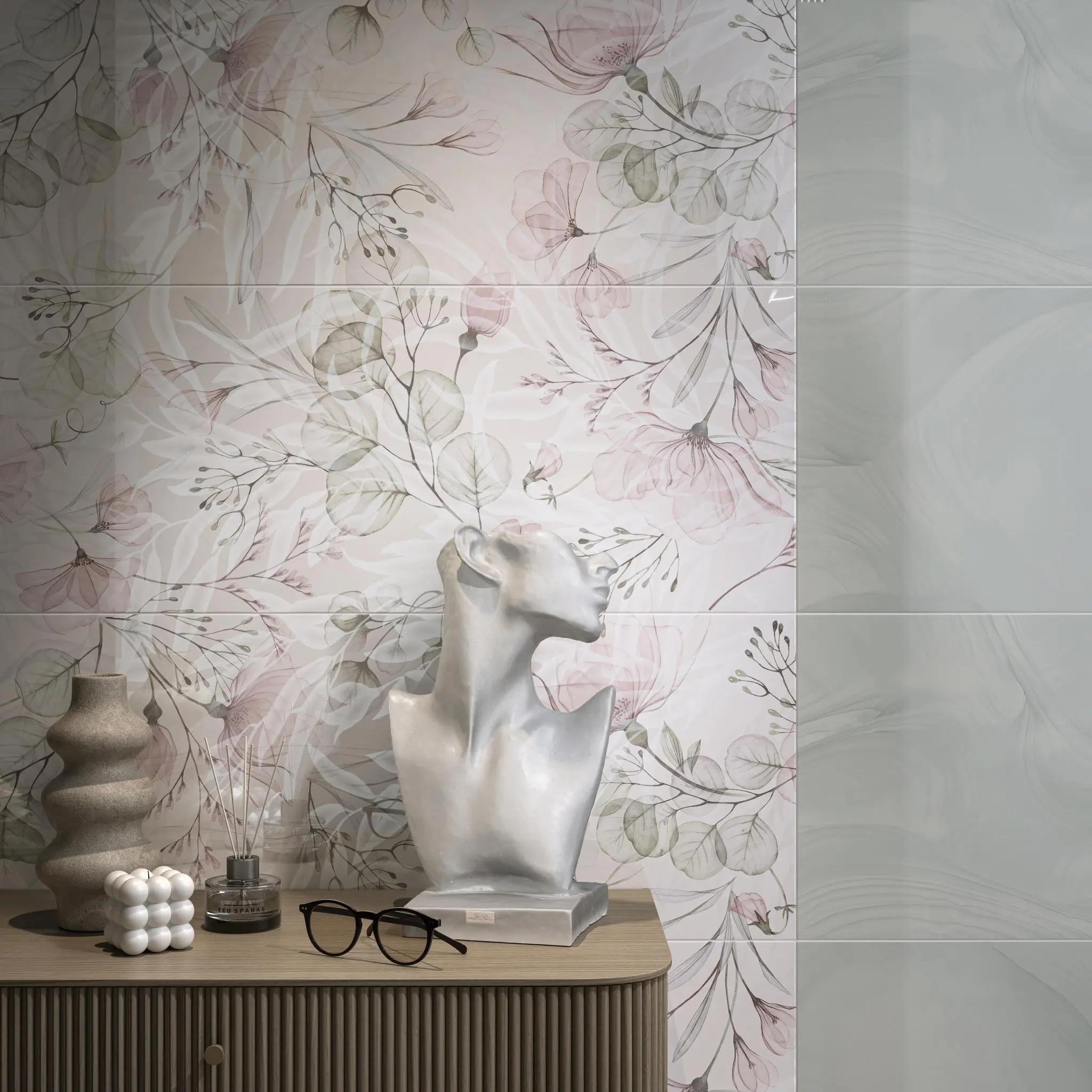 Керамическая плитка Kerama Marazzi Веро Декор розовый светлый глянцевый обрезной 40x120 Розовый, фото 1