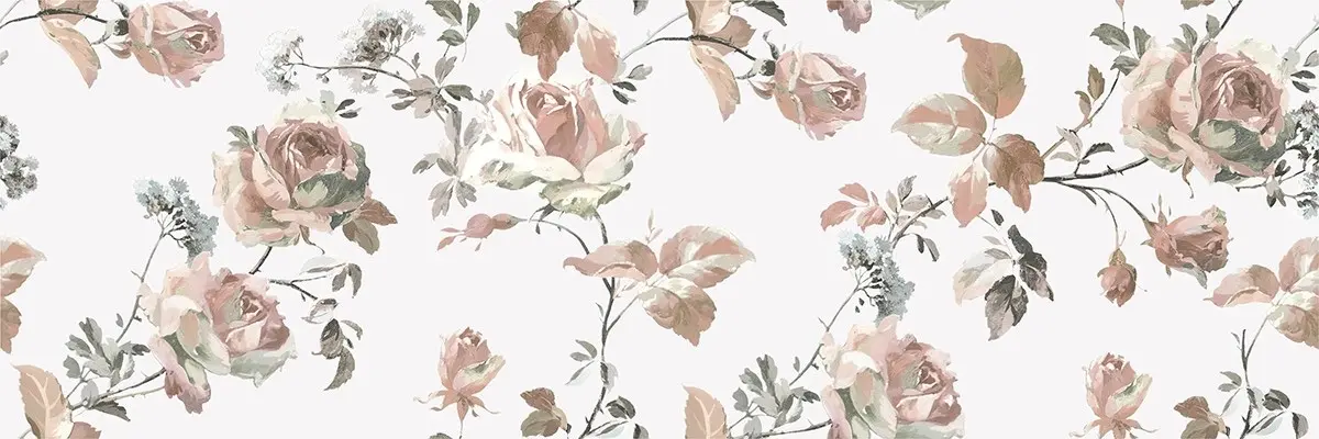 Керамическая плитка Kerama Marazzi Монфорте Роза обр. декор стена 40х120 Белый
