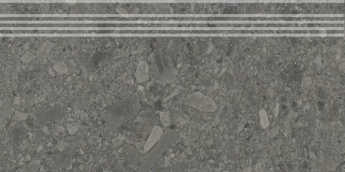 Ступени Kerama Marazzi Чеппо ди Гре Ступень антрацит матовый обрезной 30x60 Серый