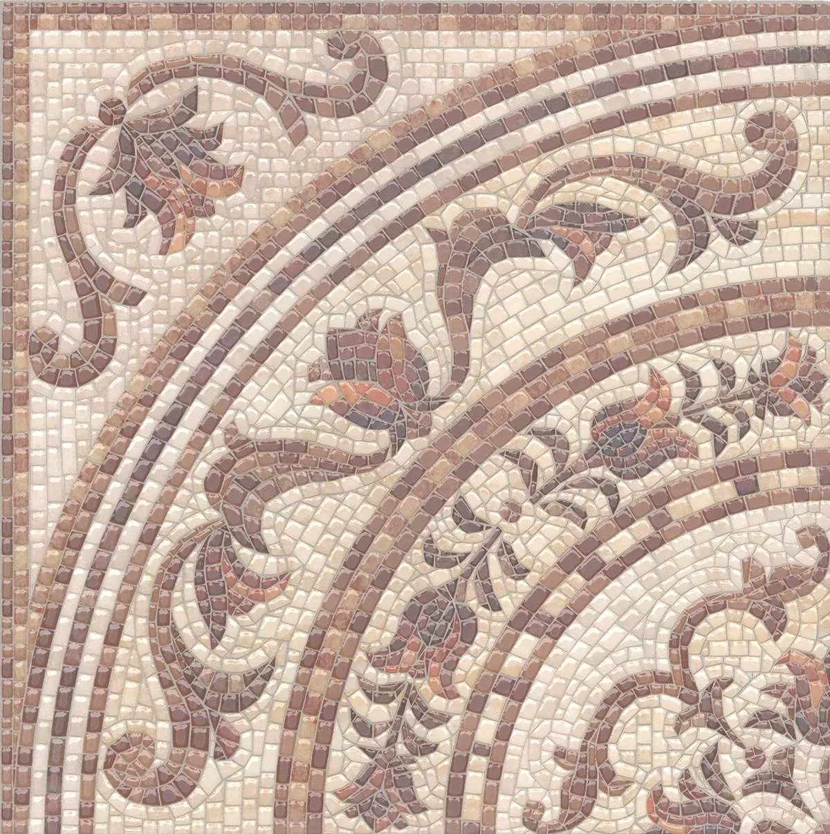 Керамогранит Kerama Marazzi Пантеон Декор ковер угол лаппатированный 40.2x40.2 Комбинированный