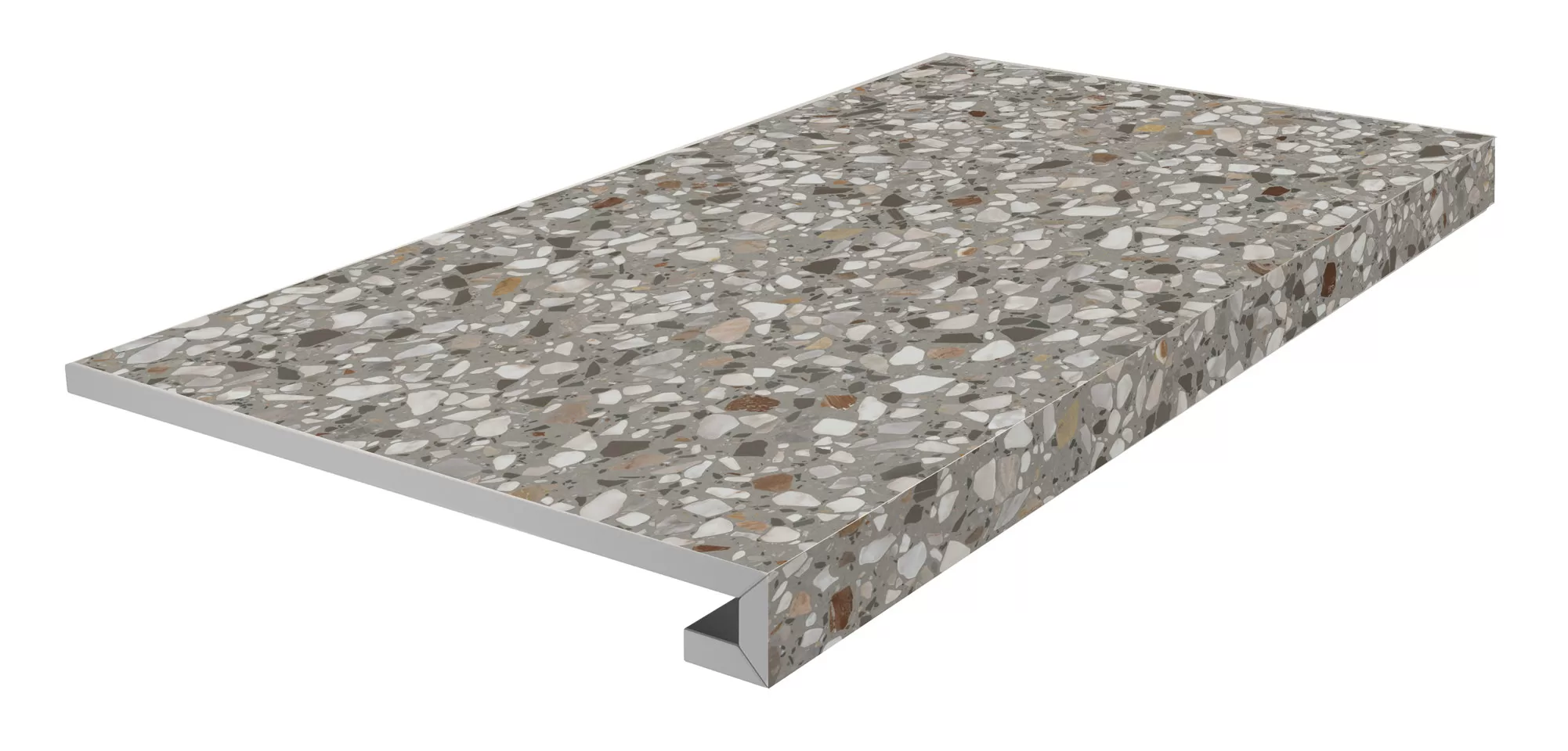 Ступени Kerama Marazzi Бричиола Ступень фронтальная клееная серый матовый обрезной 33x60x0,9 Серый