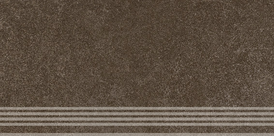 Керамогранит Kerama Marazzi Ступень фронтальная Руссильон коричневый тёмный матовый обрезной 30x60x0,9 Коричневый