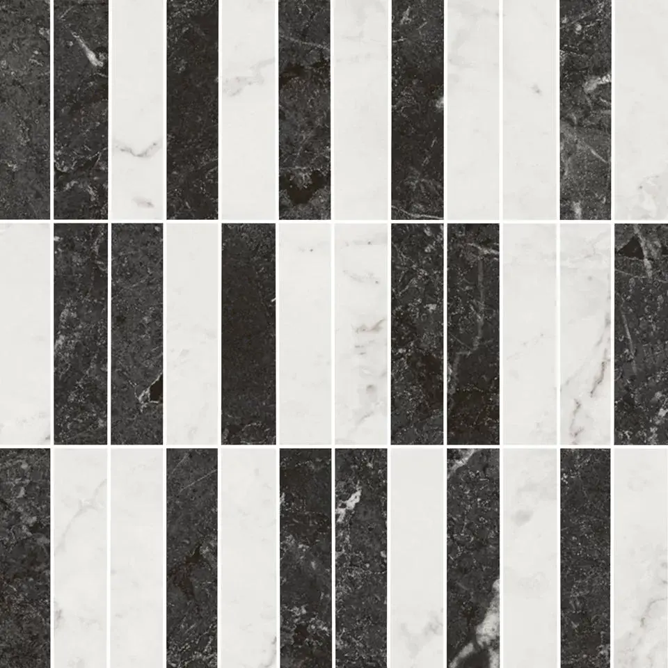 Керамическая плитка Kerama Marazzi Тубкаль Декор мозаичный микс чёрный белый глянцевый обрезной 30x30x0,9 Комбинированный, фото 5