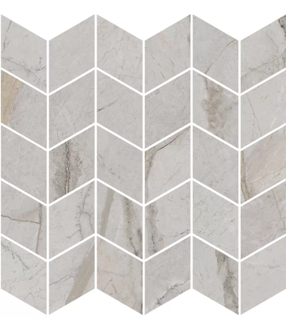 Керамическая плитка Kerama Marazzi Ифран Декор мозаичный серый светлый глянцевый обрезной 30x31,2x0,9 Серый