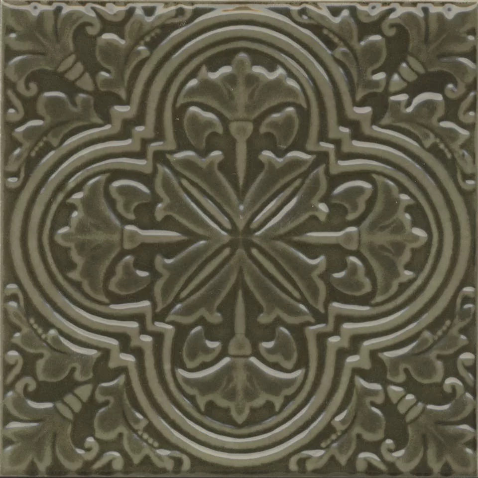 Керамическая плитка Kerama Marazzi Фес Декор зелёный глянцевый 15x15x0,77 Зеленый