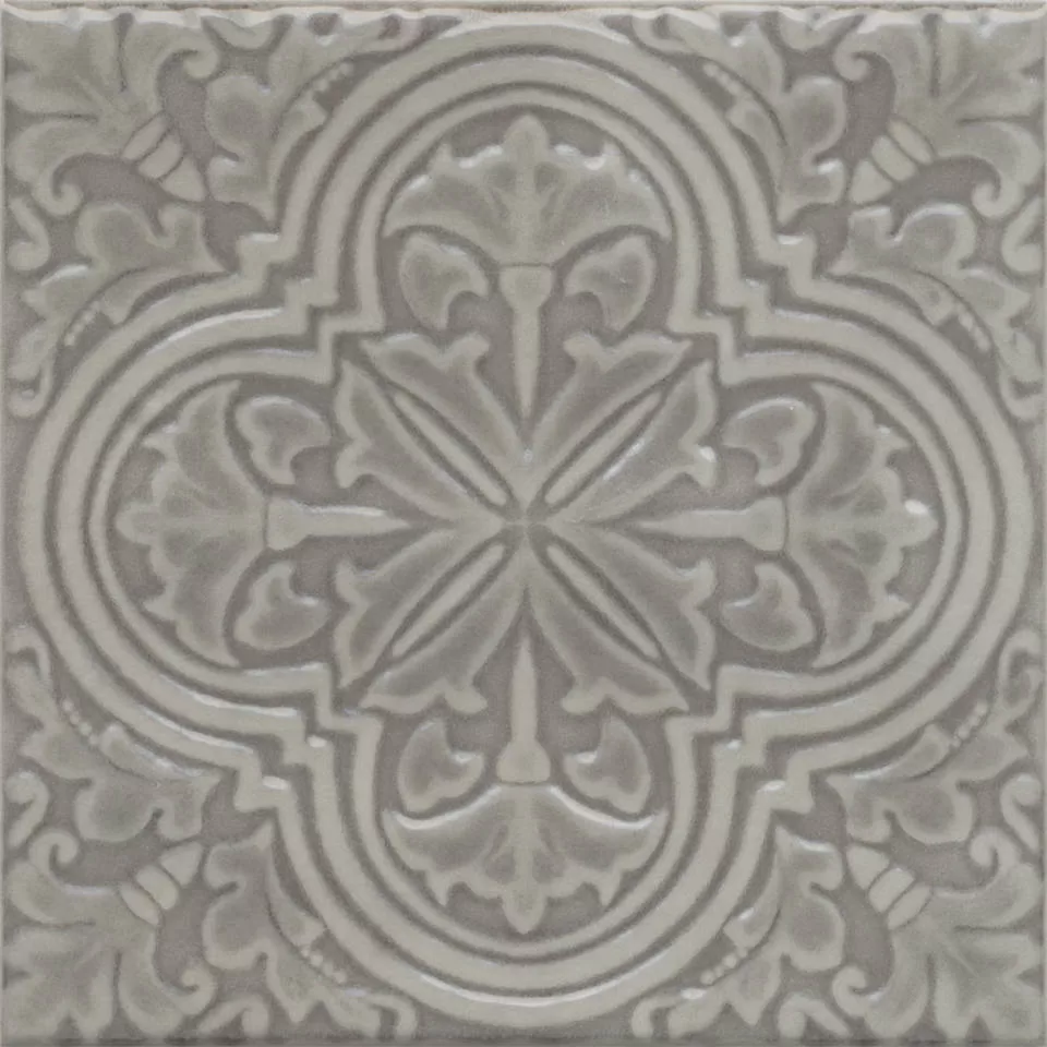 Керамическая плитка Kerama Marazzi Фес Декор серый глянцевый 15x15x0,77 Серый