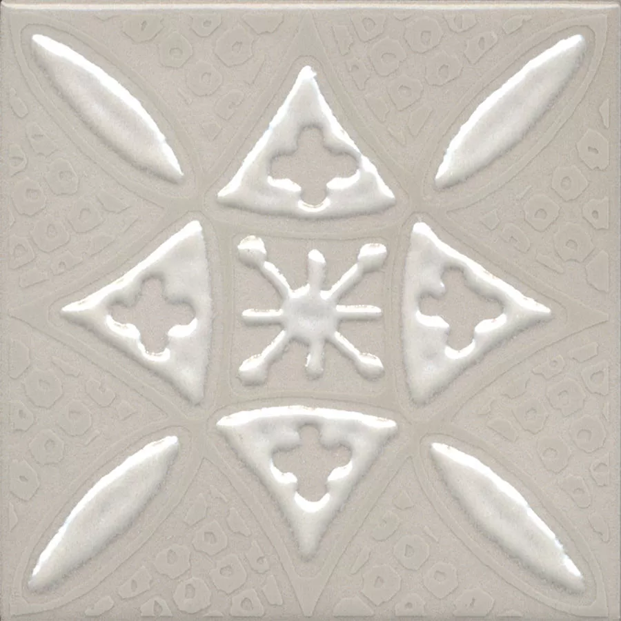 Керамическая плитка Kerama Marazzi Бахия Декор 2 серый светлый глянцевый 9,8x9,8x0,7 Серый