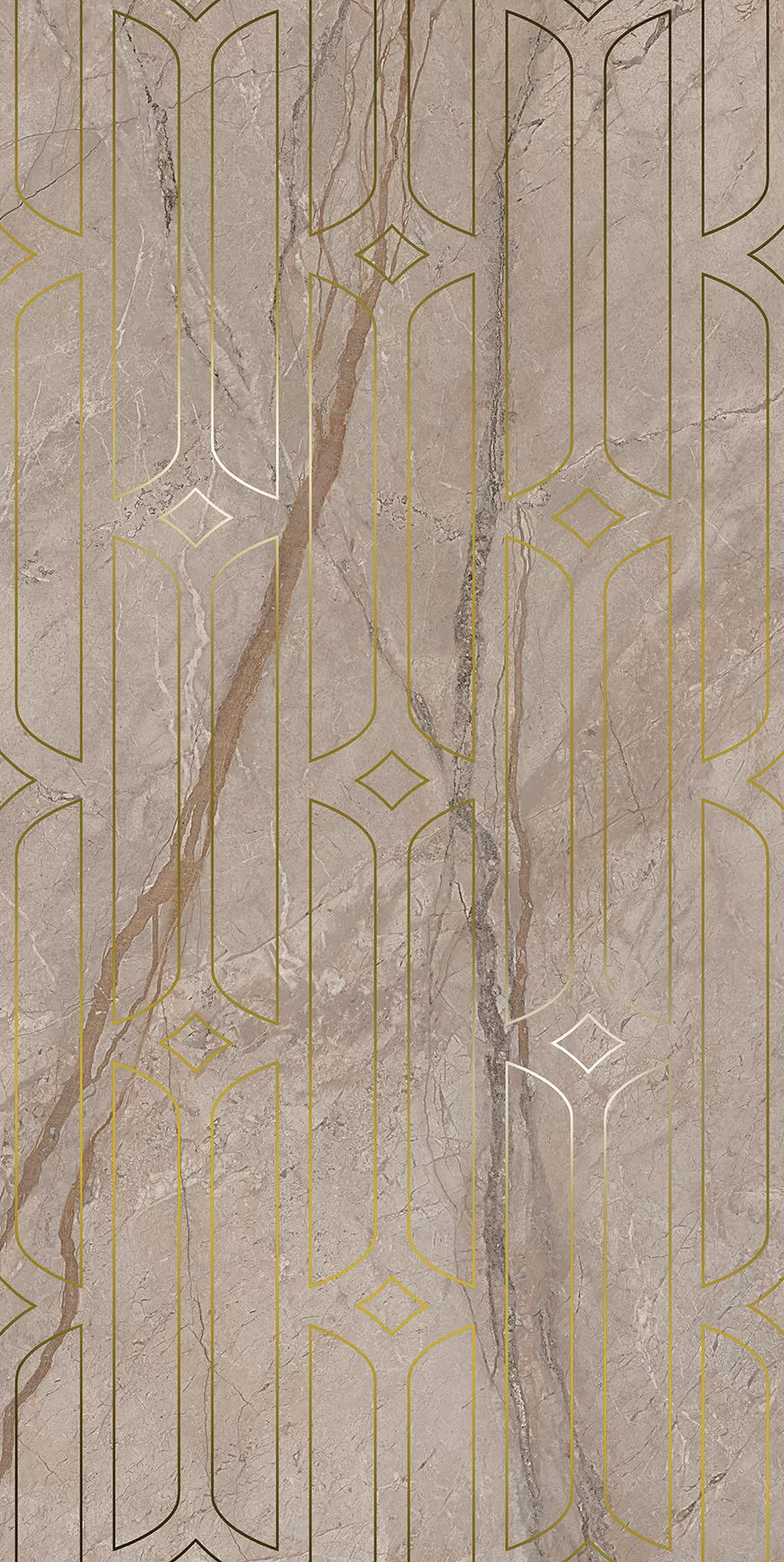 Керамическая плитка Kerama Marazzi Ифран Декор бежевый светлый глянцевый обрезной 60x119,5x0,9 Бежевый
