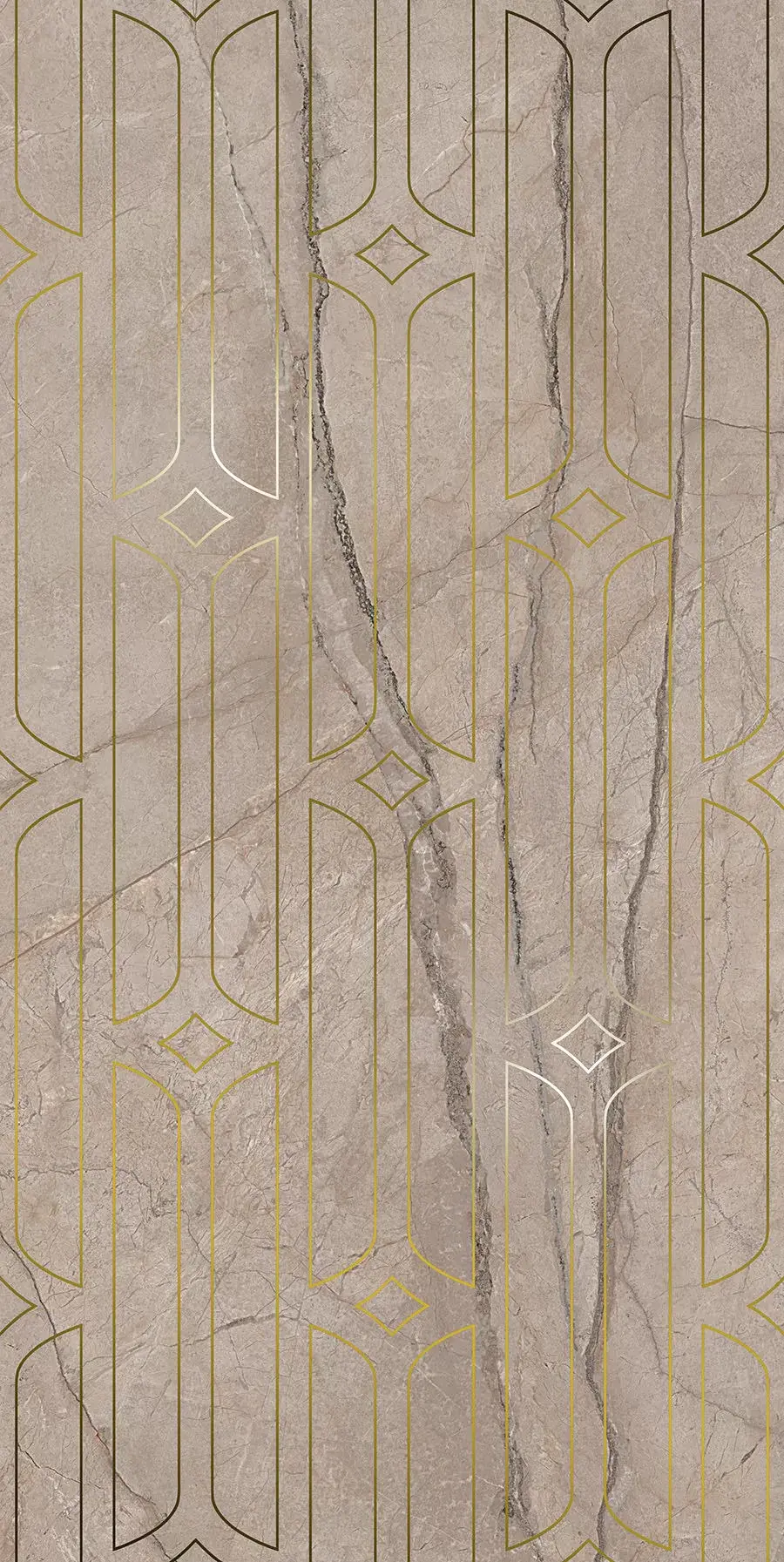 Керамическая плитка Kerama Marazzi Ифран Декор бежевый светлый глянцевый обрезной 60x119,5x0,9 Бежевый, фото 5