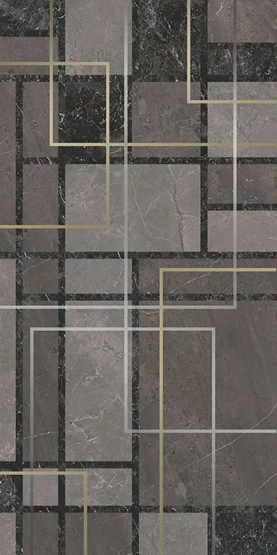 Декор микс тёмный глянцевый обрезной 60x119,5x0,9 Kerama Marazzi Марсель Комбинированный