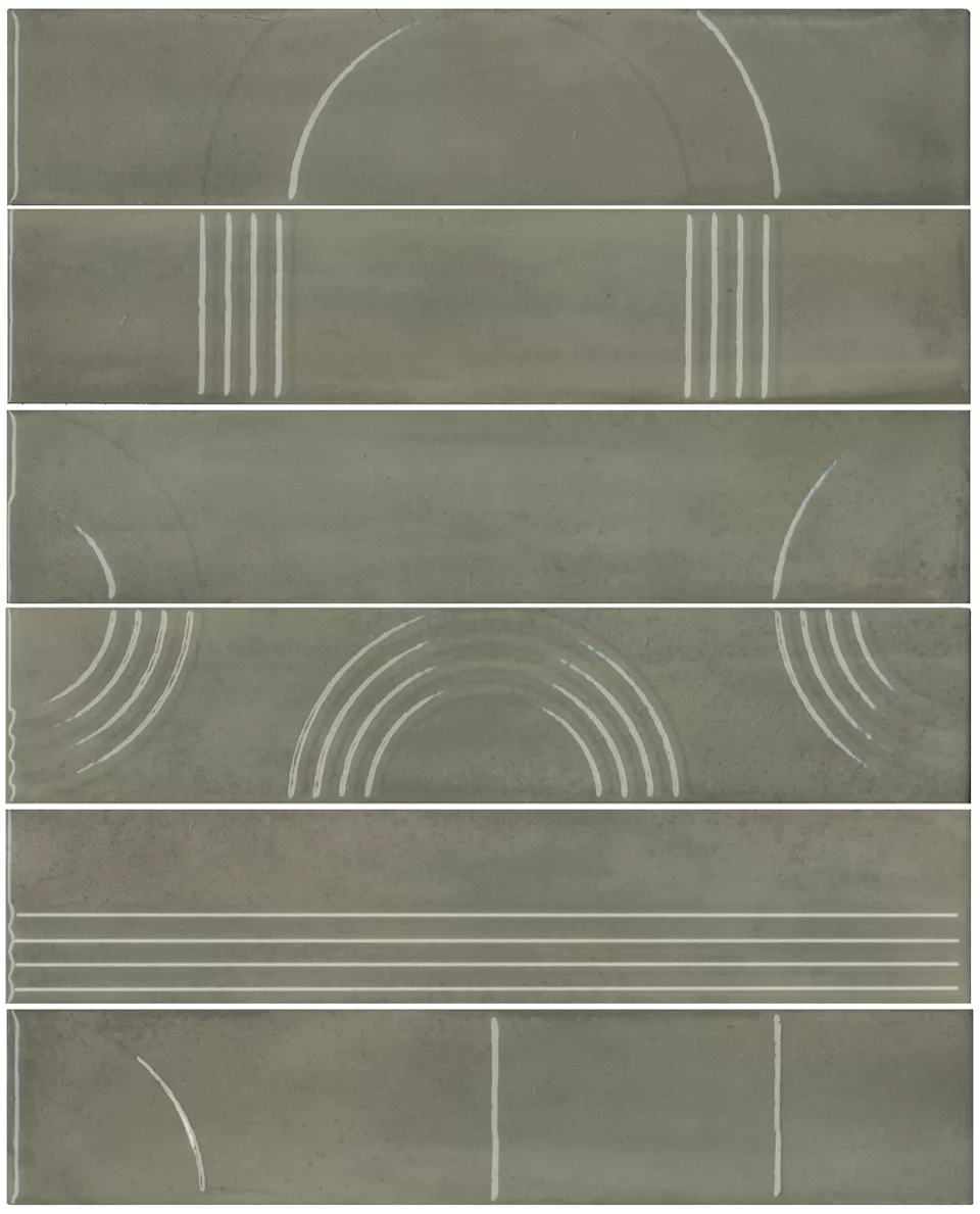 Керамическая плитка Kerama Marazzi Мажорель Панно зелёный глянцевый (из 6 частей 6х28,5) 36x28,5x1 Зеленый