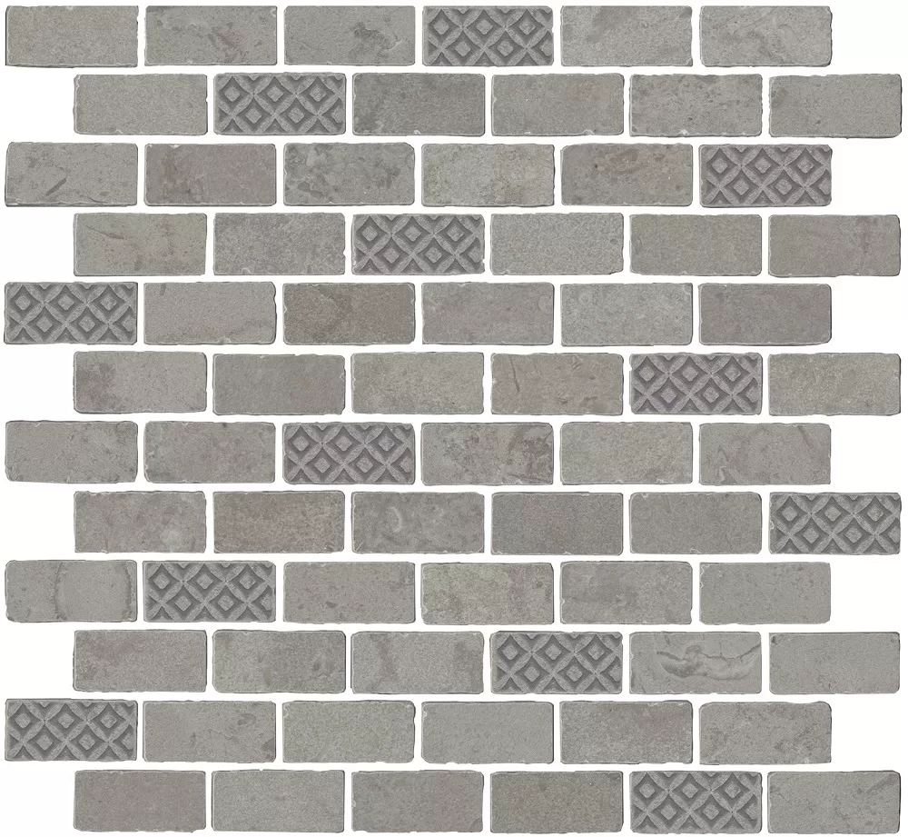 Декор Kerama Marazzi Про Лаймстоун Антика 3 мозаичный серый матовый 30x32 Серый