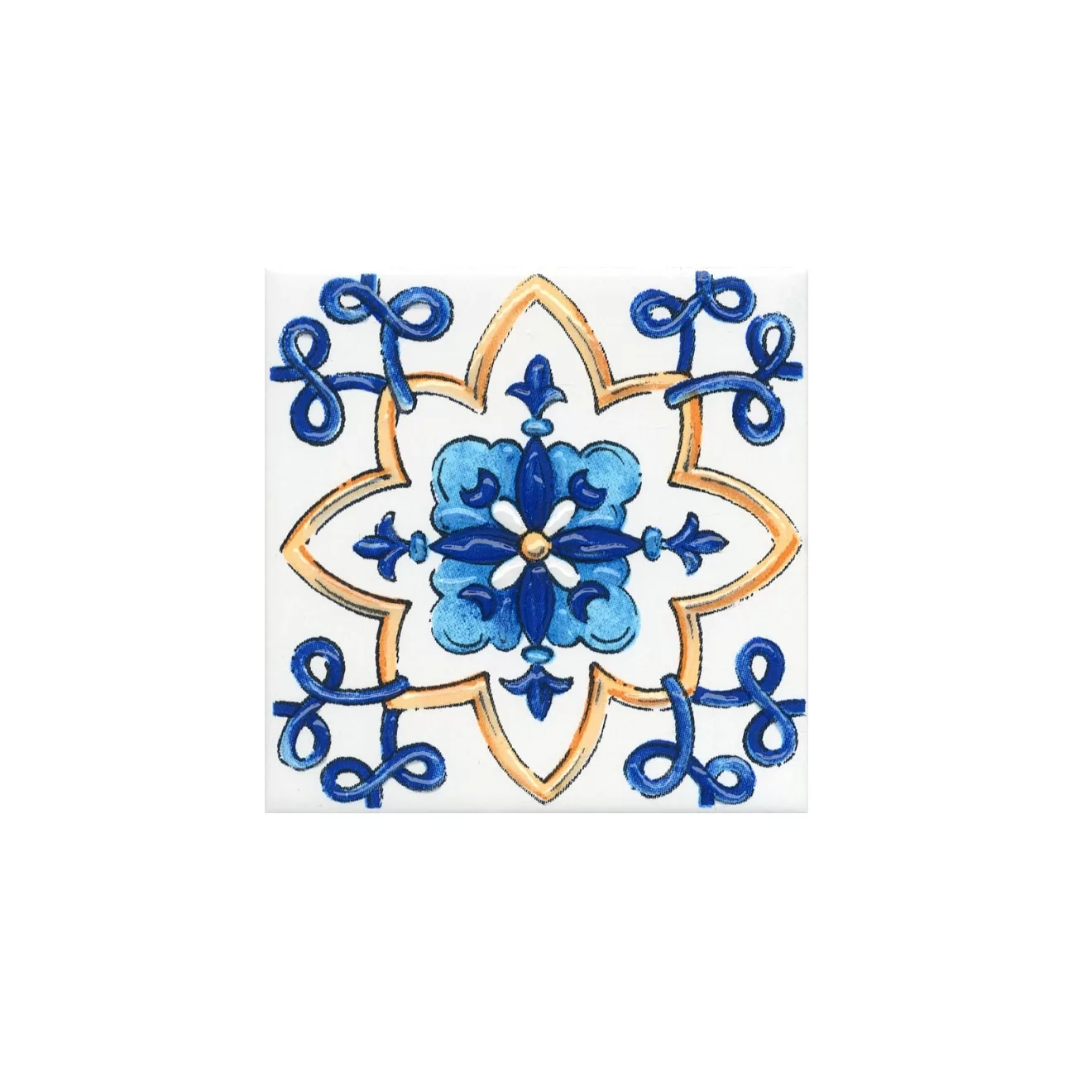 Керамическая плитка Kerama Marazzi Капри Вставка майолика А4869.9х9.9 Комбинированный