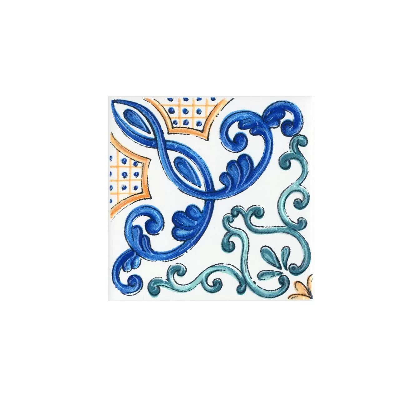 Керамическая плитка Kerama Marazzi Капри Вставка майолика А4879.9х9.9 Комбинированный