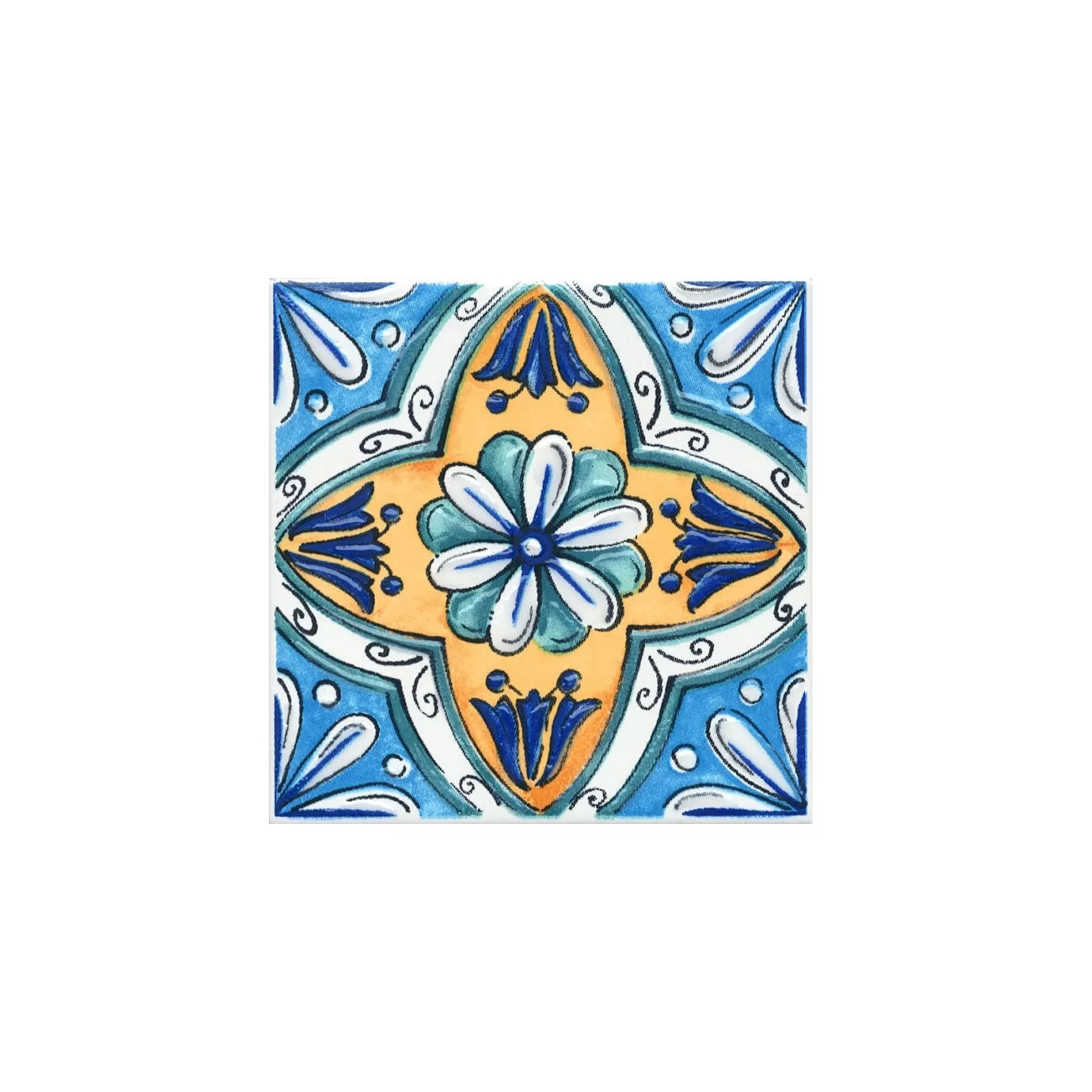 Керамическая плитка Kerama Marazzi Капри Вставка майолика А4899.9х9.9 Комбинированный