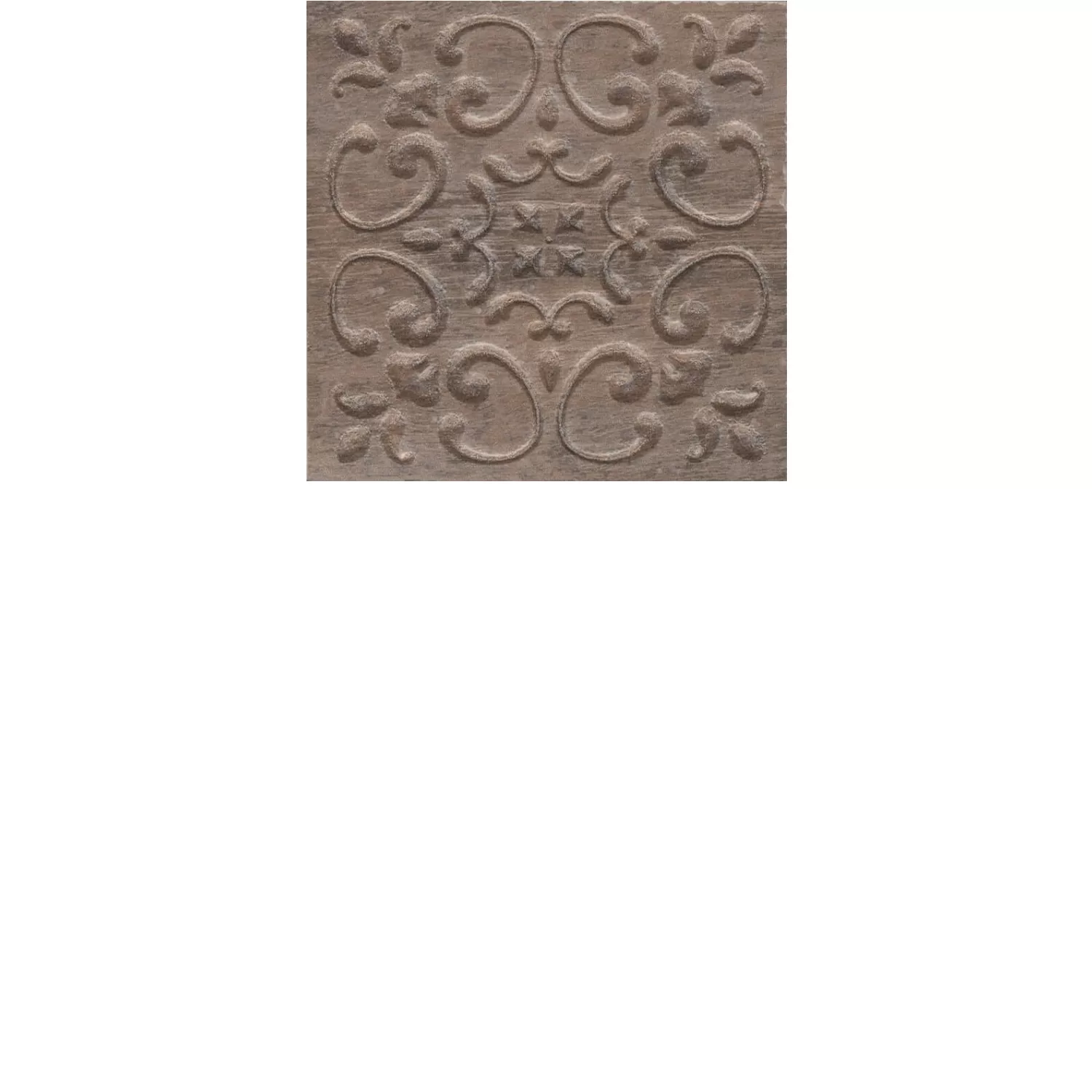 Керамогранит Kerama Marazzi Браш Вуд Вставка коричневый темный C4819.9x9.9 Коричневый